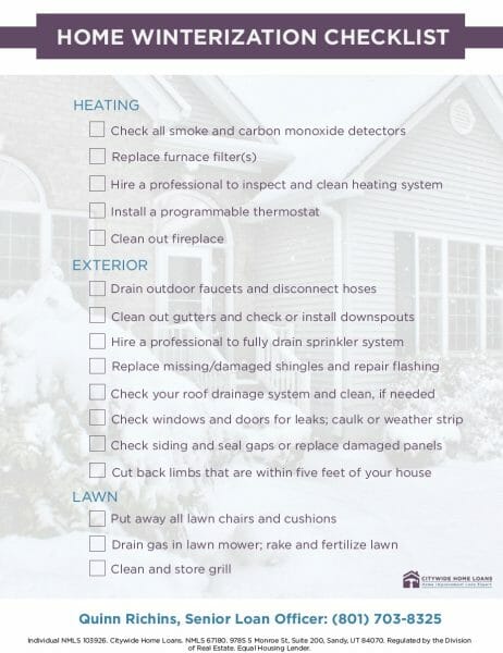 Home Winterization Checklist